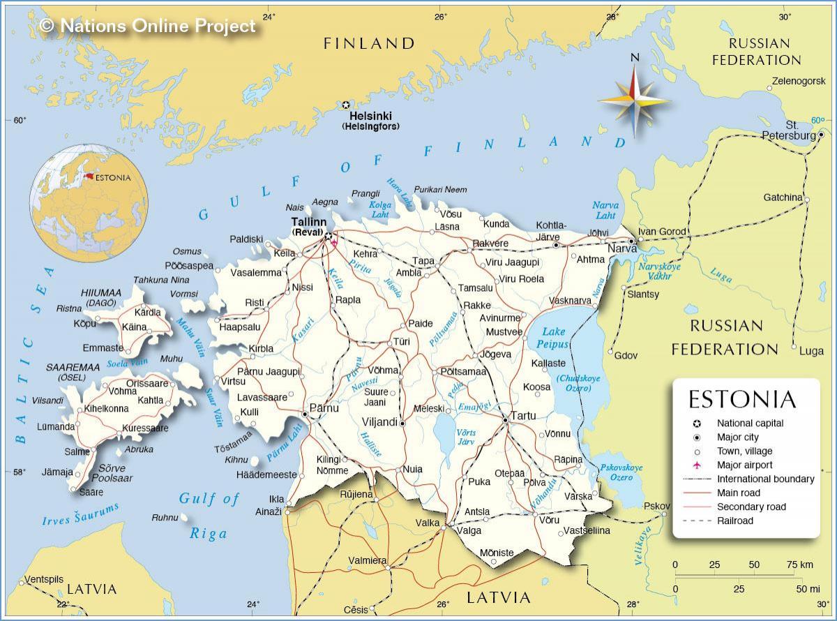 mapa Estonii