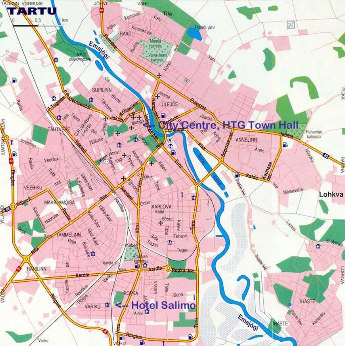 mapa Tartu, Estonia